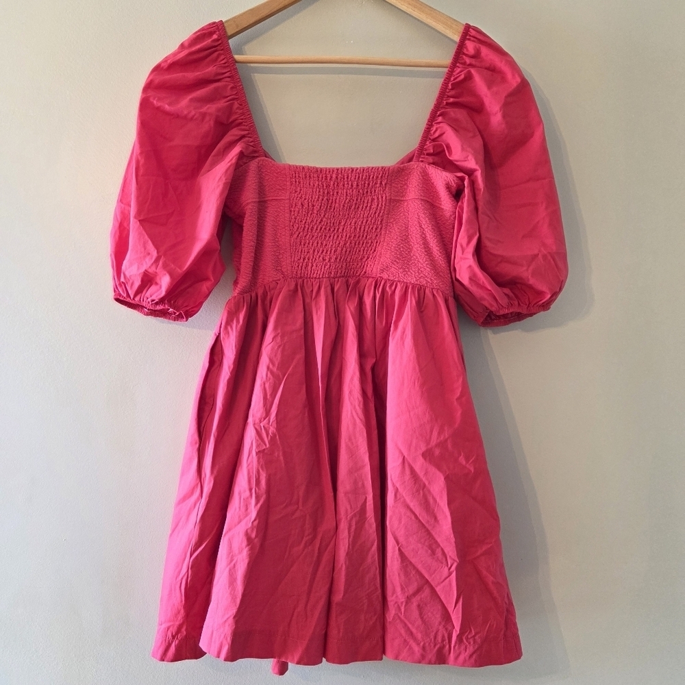 Anthropologie Maeve Women's Puff Sleeve Sweetheart Feminine Mini Dress Red Sz S - Picture 13 of 16